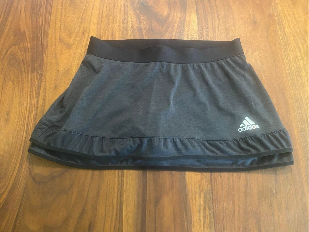 Adidas Women's Gray Climachill Built-In Shorts A-Line Tennis Skort Skirt Medium